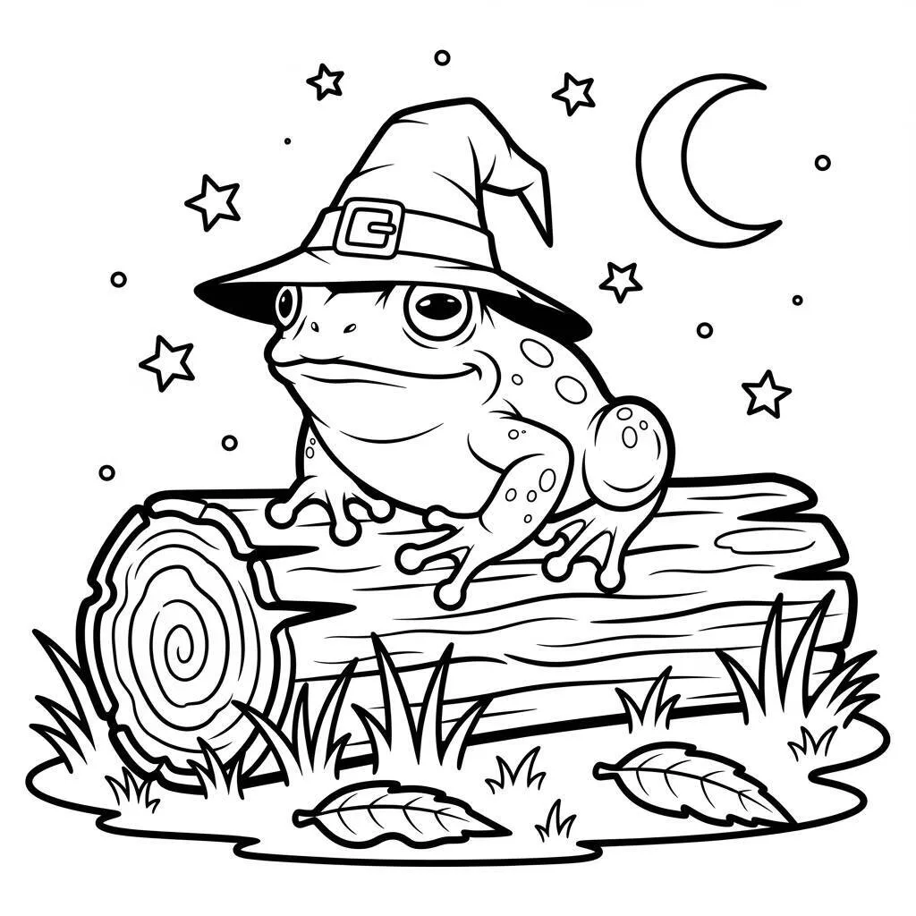 Desenho de Sapo de Halloween para Colorir