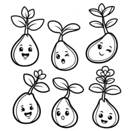 Desenho de Sementes para Colorir