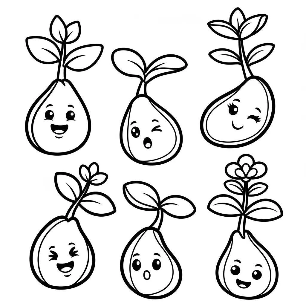 Desenho de Sementes para Colorir