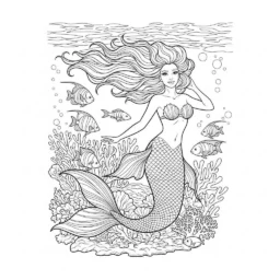 Desenho de Sereia para Colorir