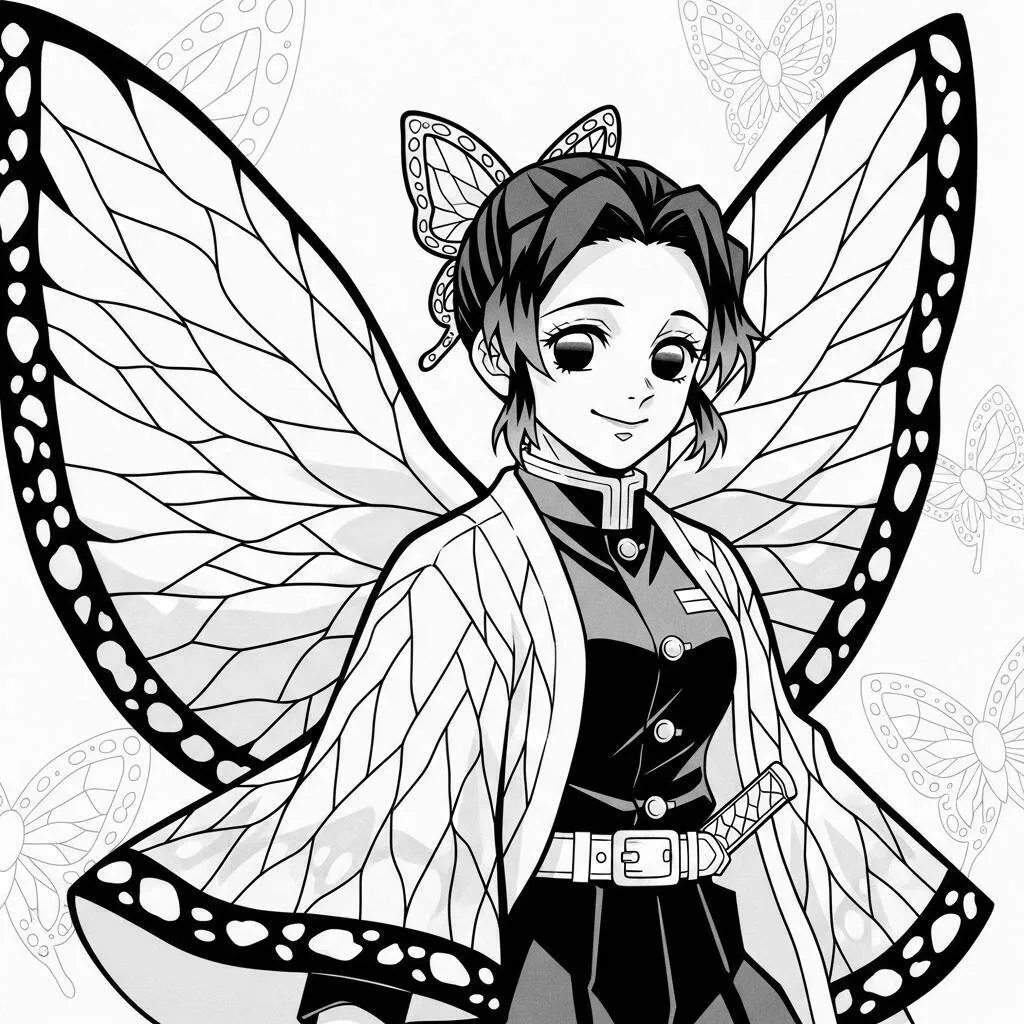 Desenho-de-Shinobu-Kocho-para-Colorir Desenho de Shinobu Kocho para Colorir