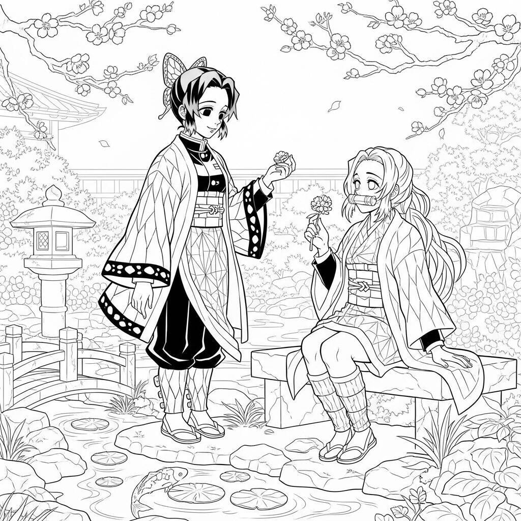 Ausmalbilder Shinobu und Kanao