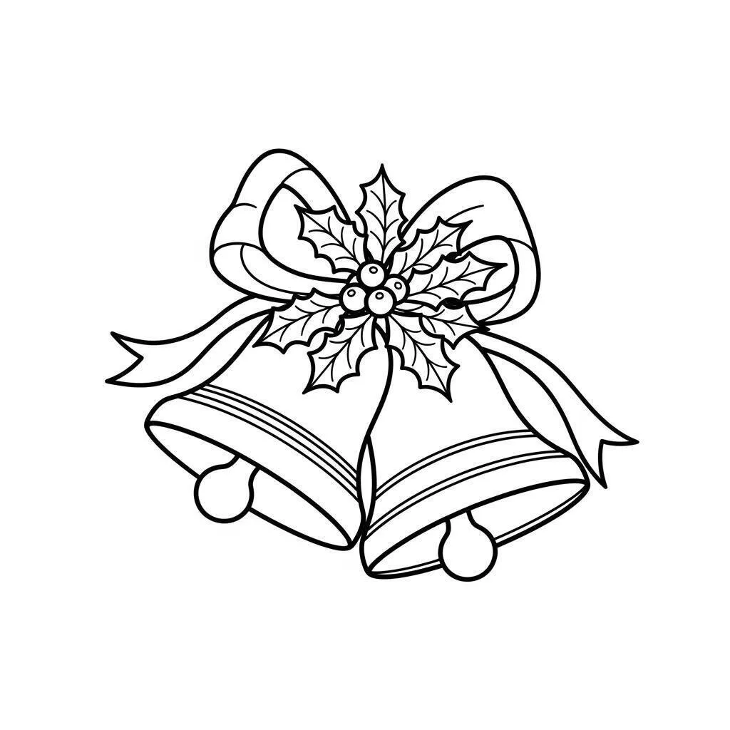 Desenho de Sinos de Natal para Colorir