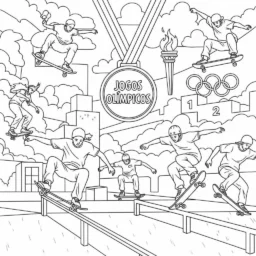 Desenho de Skate para Colorir