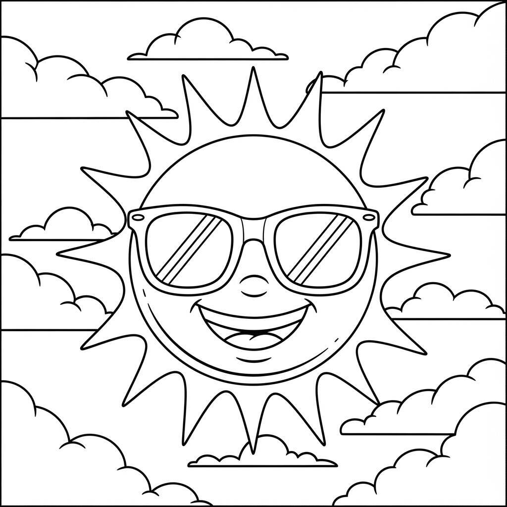 Cute Sun Coloring Page