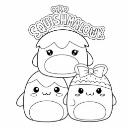Desenho de Squishmallows Kawaii para Colorir