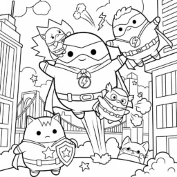Coloriage Squishmallows et super-héros