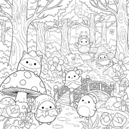 Desenho de Squishmallows em Aventura para Colorir