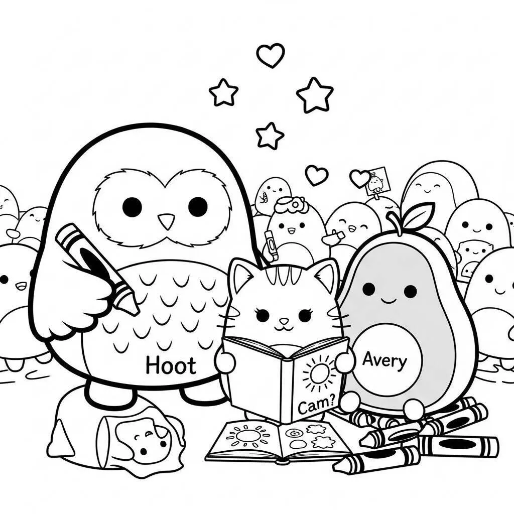 Desenho-de-Squishmallows-para-Criancas-para-Colorir Desenho de Squishmallows para Crianças para Colorir