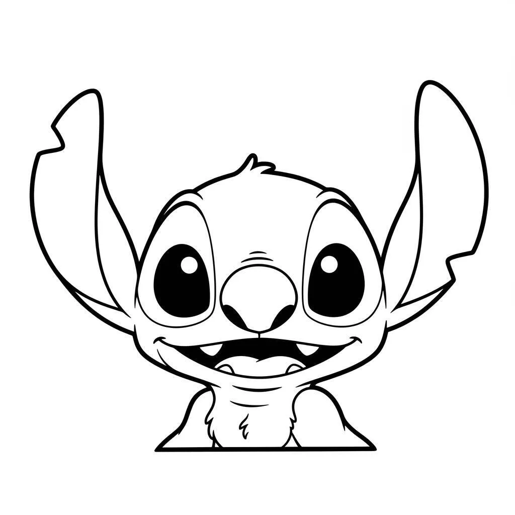 Desenho de Stitch Kawaii para Colorir