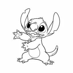 Desenho de Stitch e Lilo Dançando para Colorir