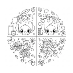 Desenho de Stitch e as Quatro Estações para Colorir