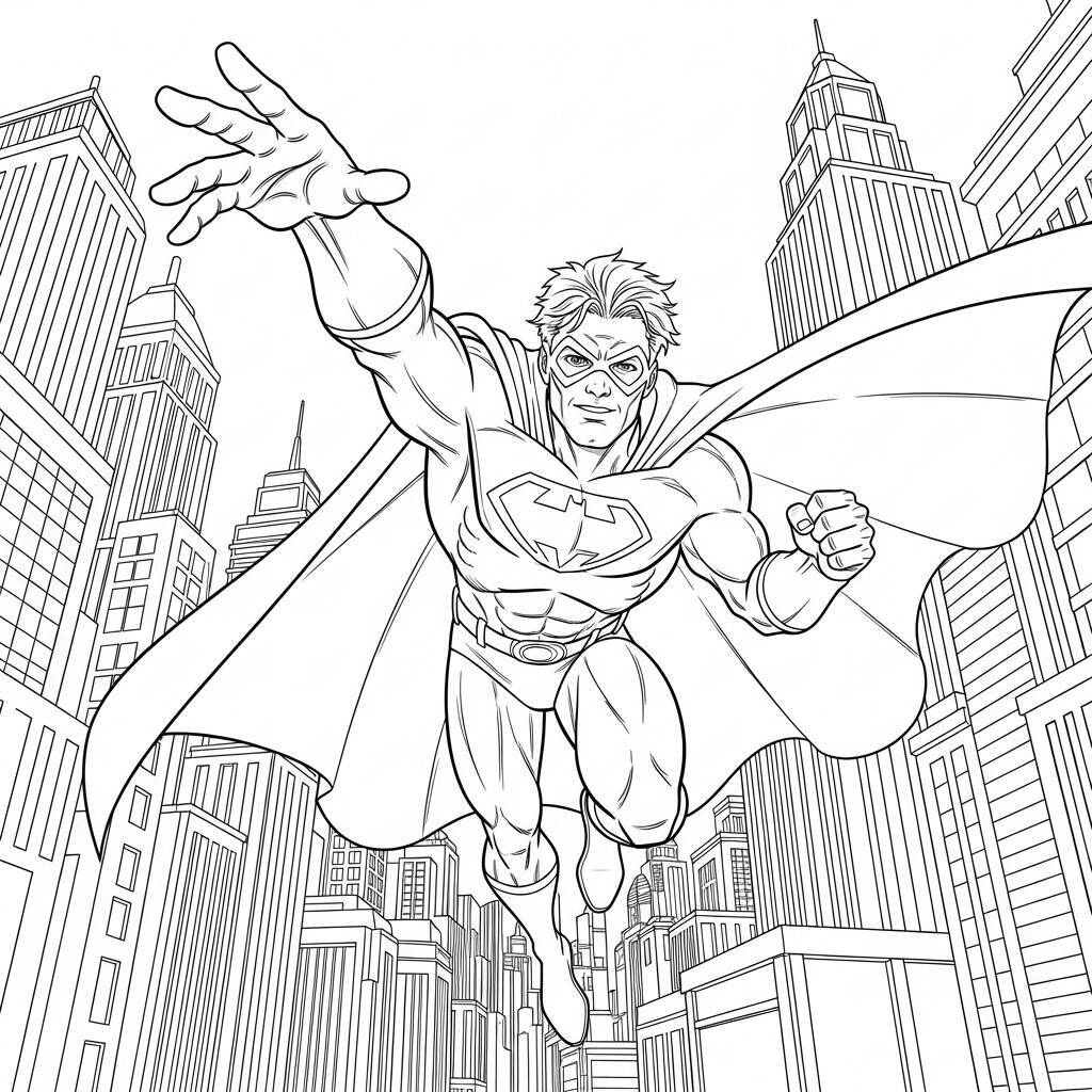 Desenho de Super-Herói para Colorir