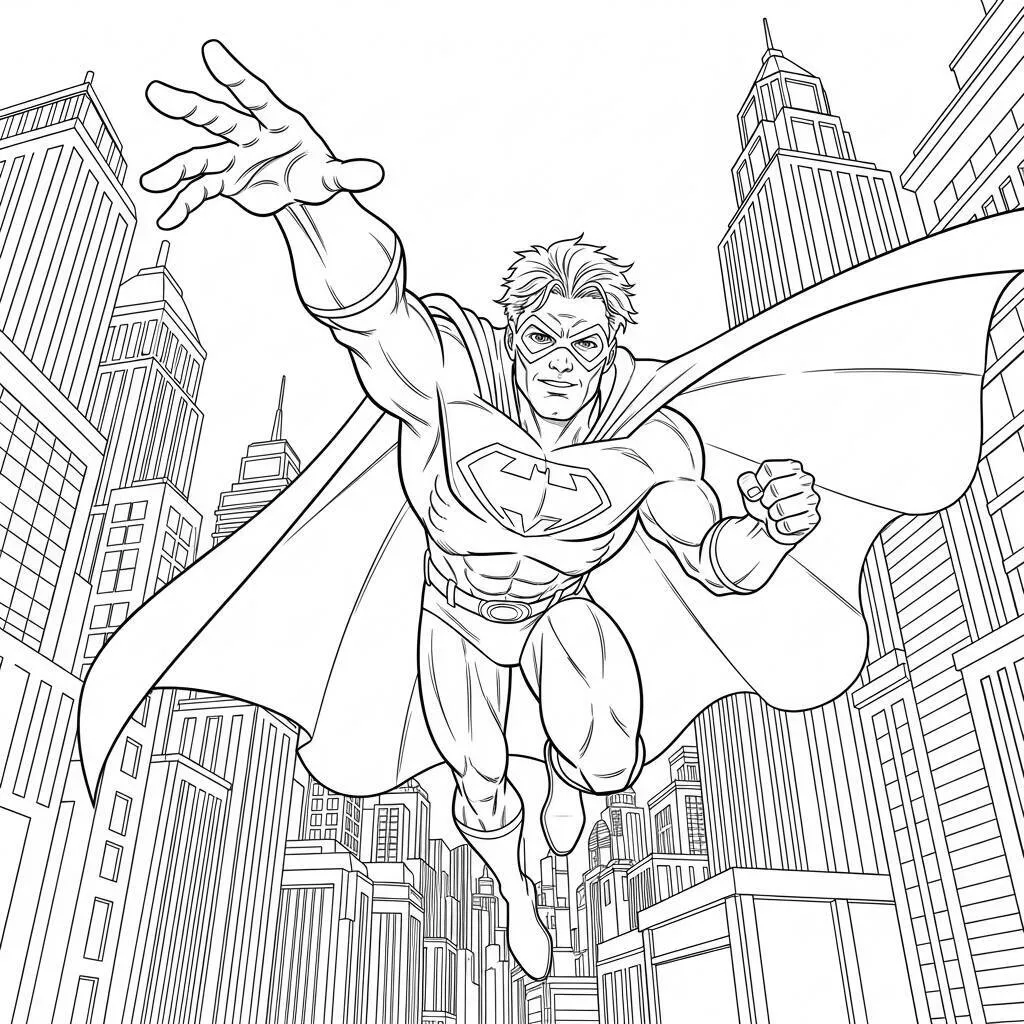 Desenho de Super-Herói para Colorir