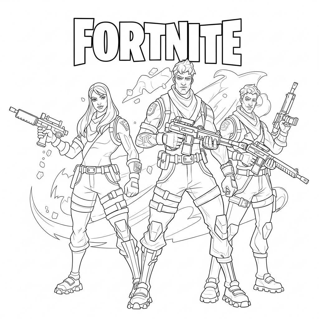 Desenho de Super-Heróis Fortnite para Colorir