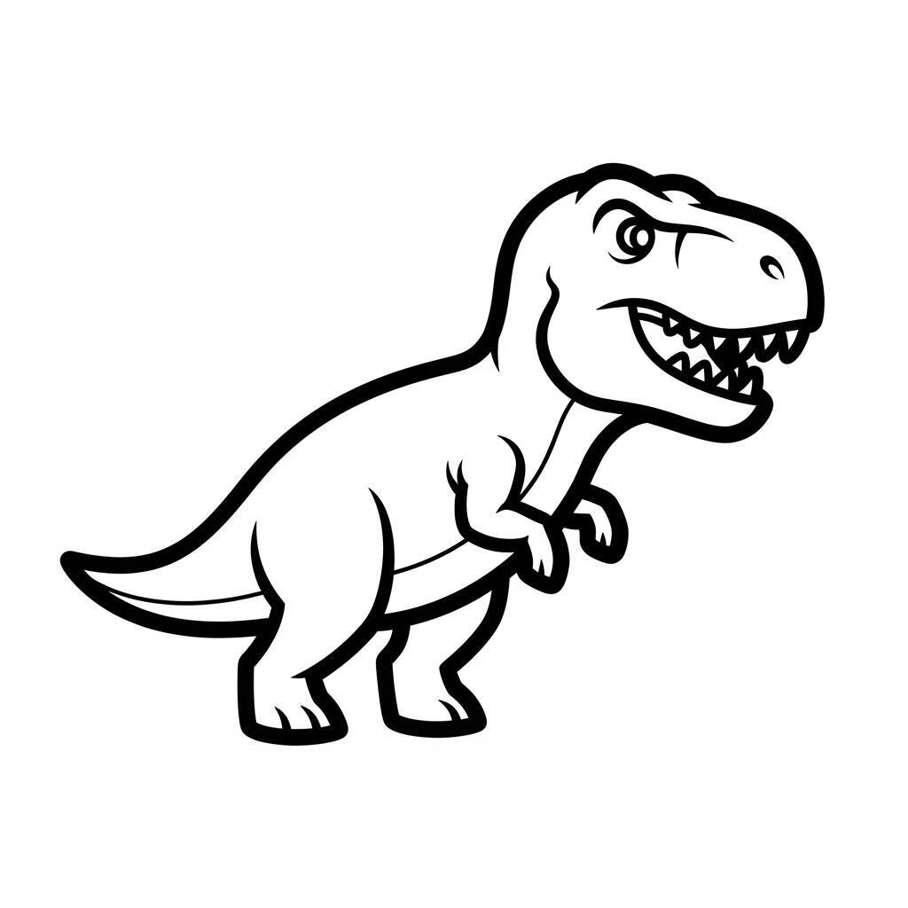 Desenho de T-Rex Simples para Colorir