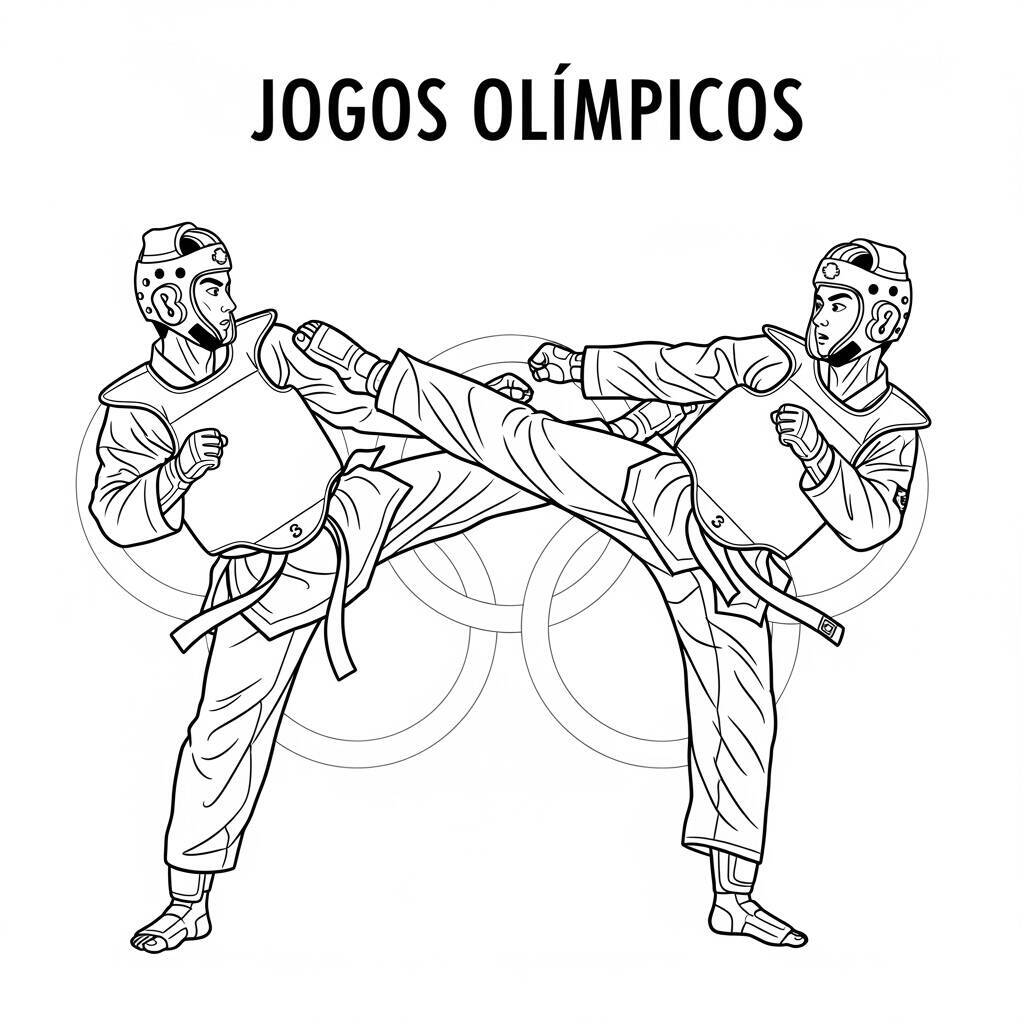 Desenho de Taekwondo para Colorir