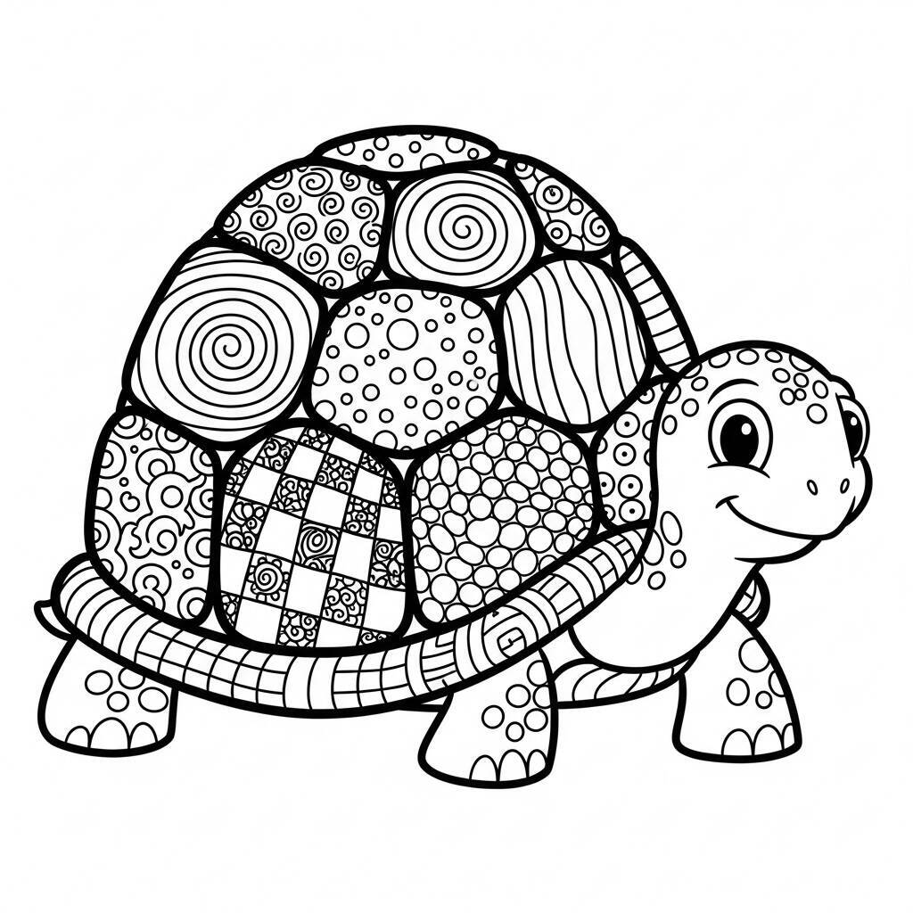 Desenho de Tartaruga para Crianças para Colorir