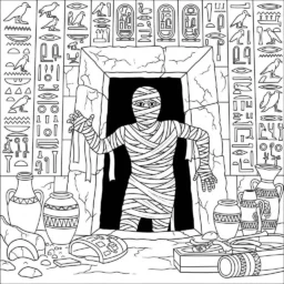 Desenho de Terror com Múmia para Colorir