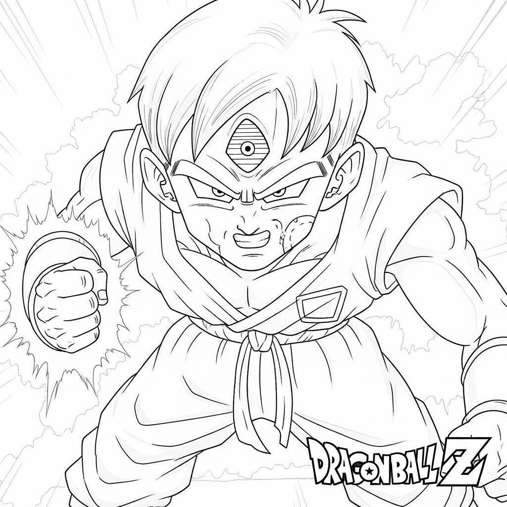 Desenho de Tien para Colorir