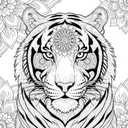 Desenho de Tigre Adulto para Colorir