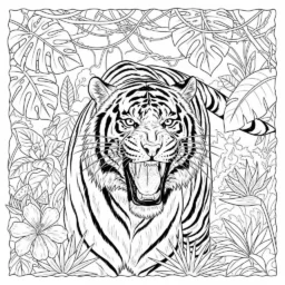 Desenho de Tigre Realista para Colorir