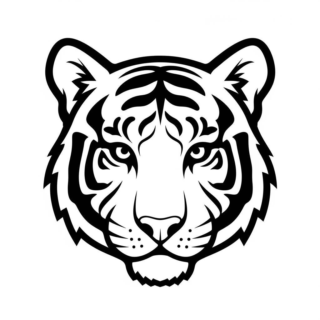 Coloriage Tigre Simple
