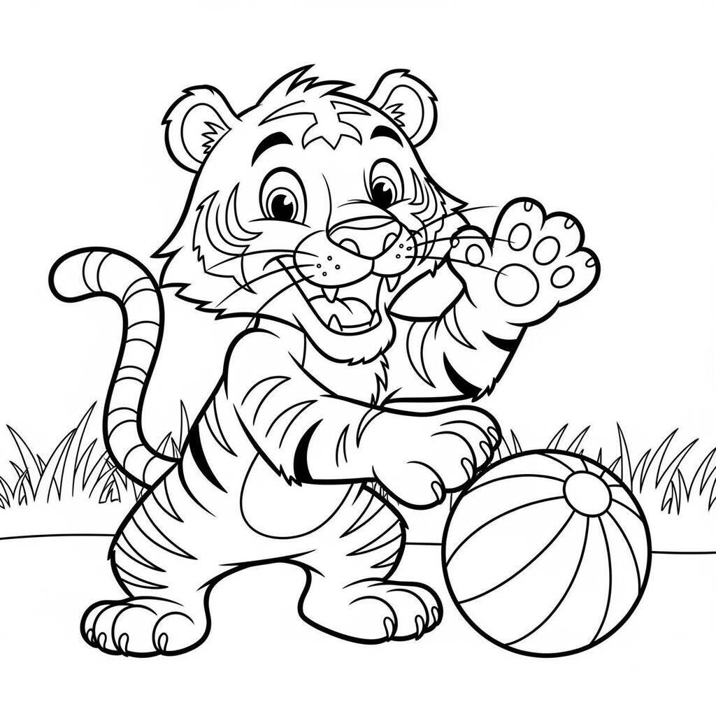 Coloriage de tigre pour les enfants