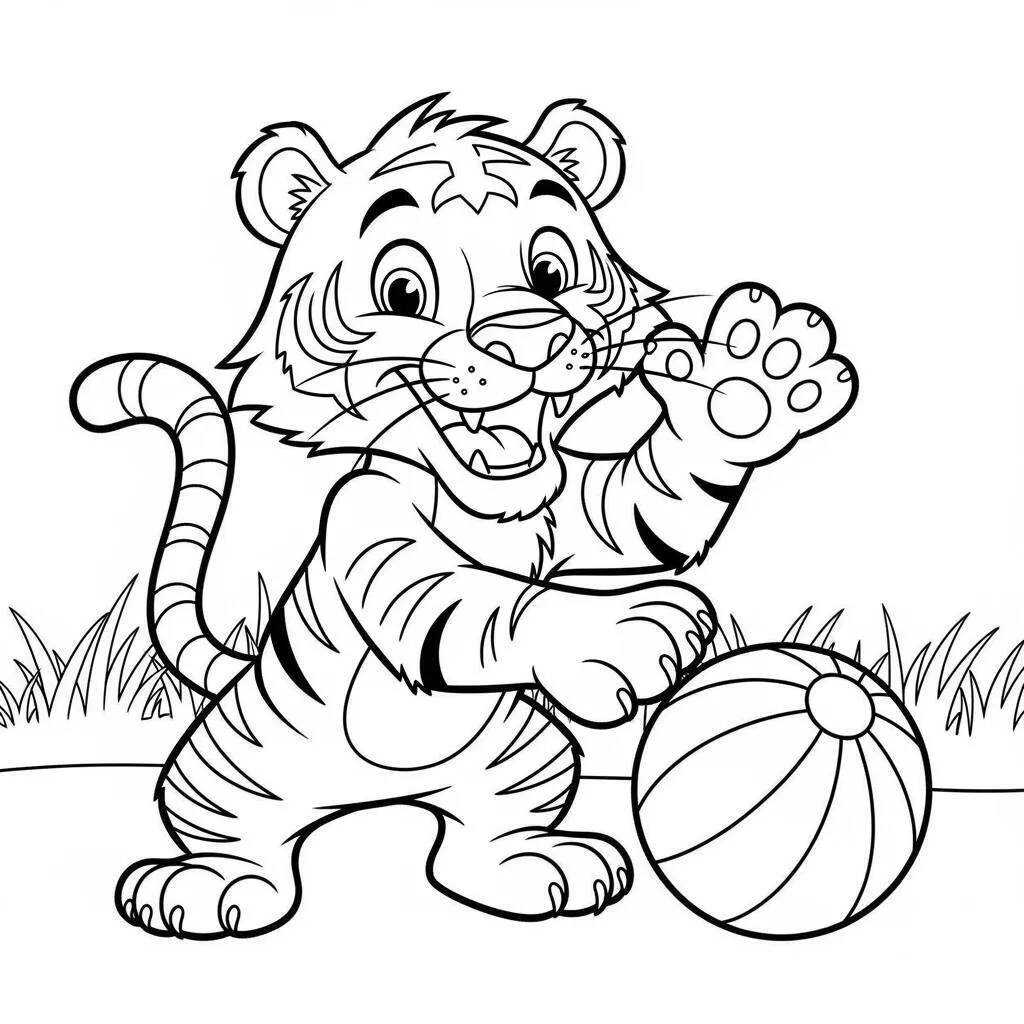 Desenho-de-Tigre-para-Criancas-para-Colorir Desenho de Tigre para Crianças para Colorir