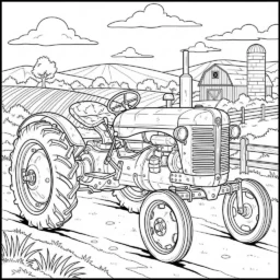 Desenho de Trator Vintage para Colorir