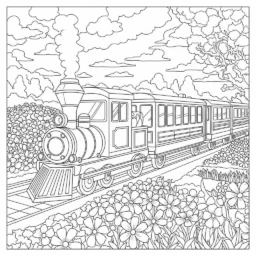 Desenho de Trem de Jardim para Colorir