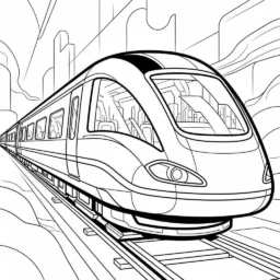 Desenho de Trem do Futuro para Colorir