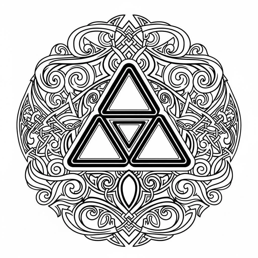 Desenho de Triforce para Colorir
