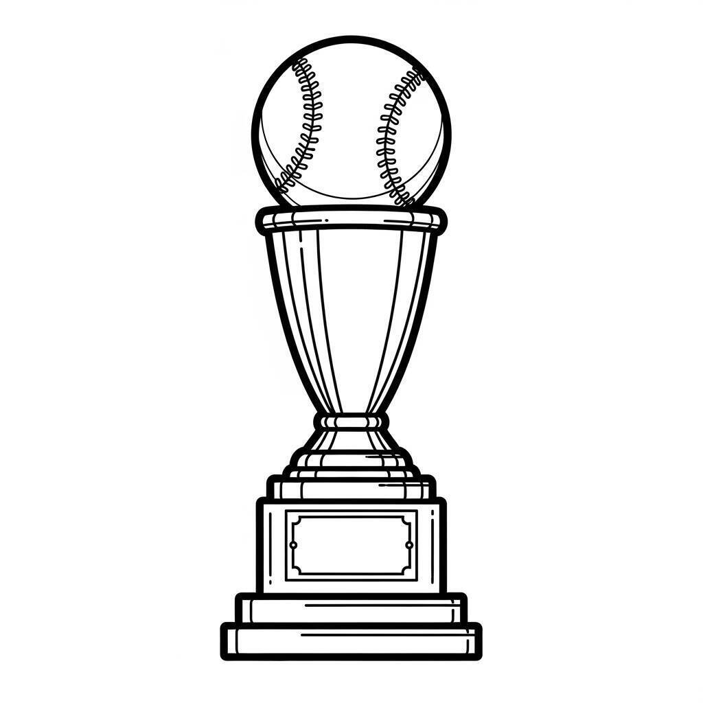 Desenho de Troféu de Beisebol para Colorir
