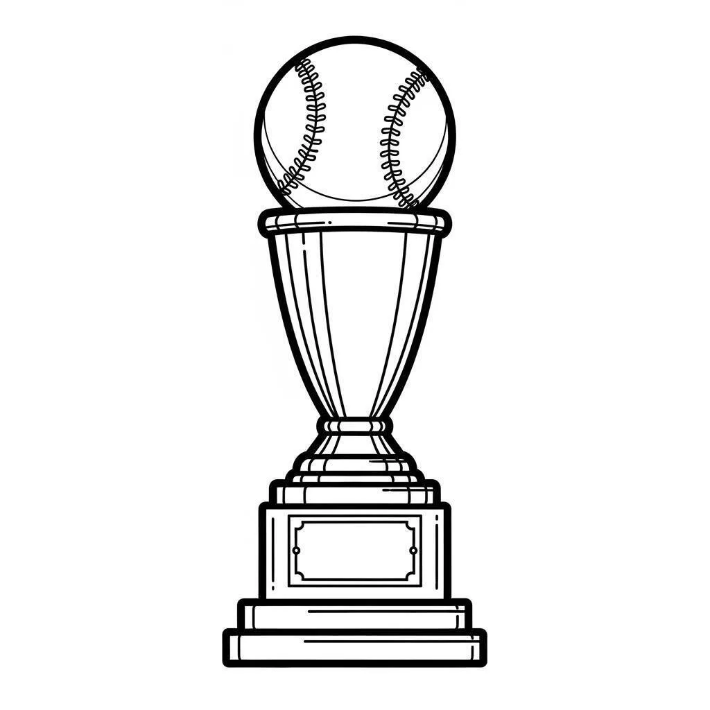 Desenho de Troféu de Beisebol para Colorir