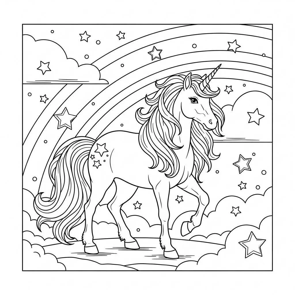 Desenho-de-Unicornio-Magico-para-Colorir-1 Desenho de Unicórnio Mágico para Colorir