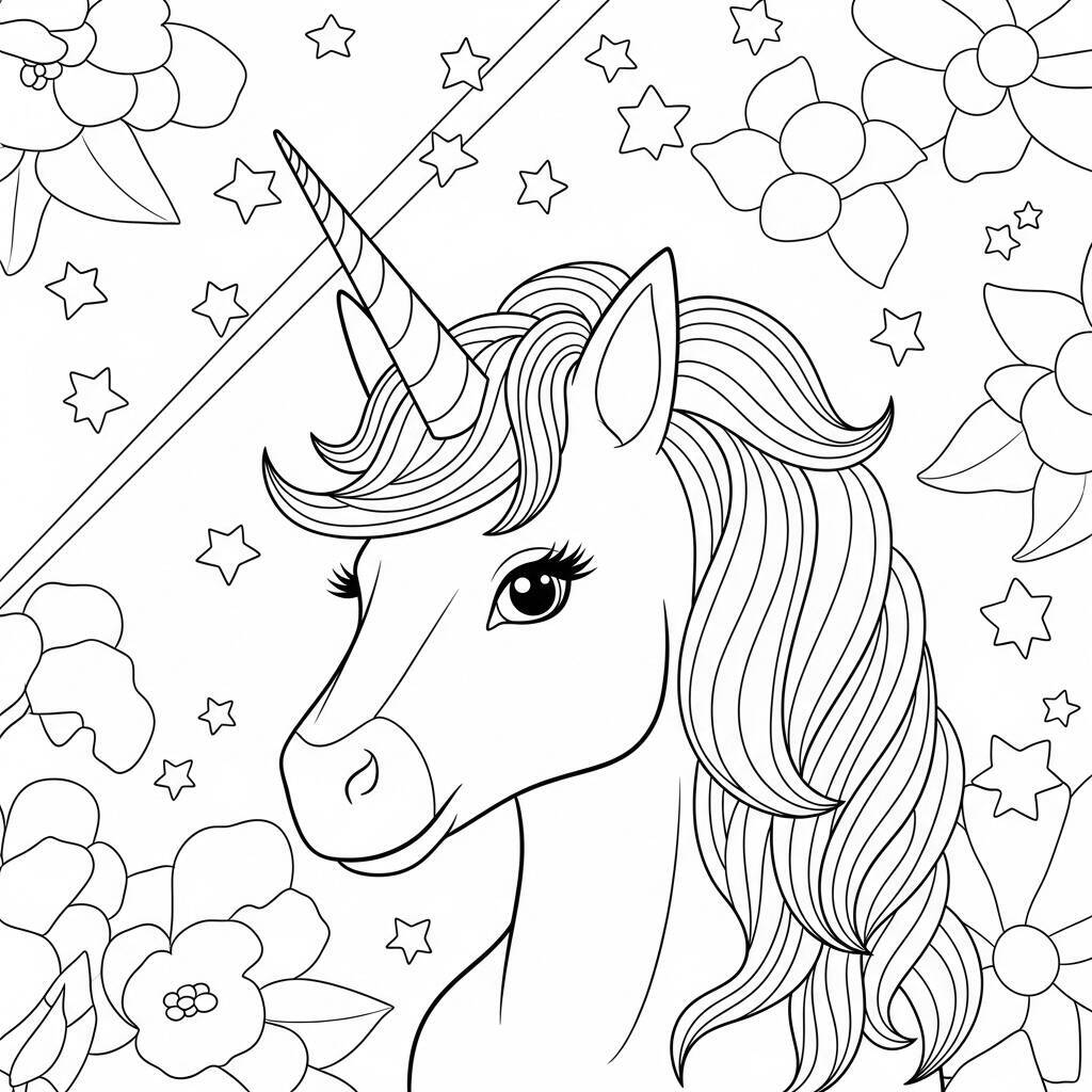 Desenho de Unicórnio Mágico para Colorir