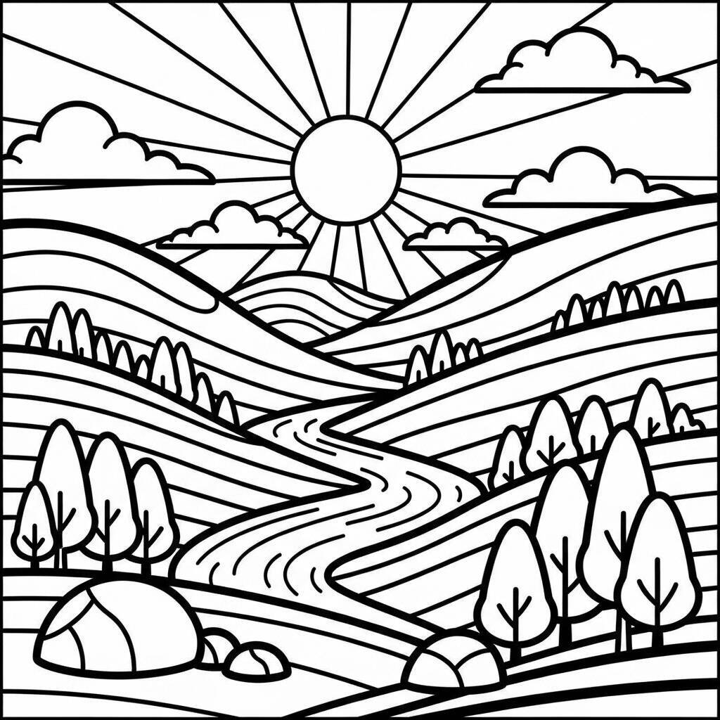 Desenho de Vale para Colorir
