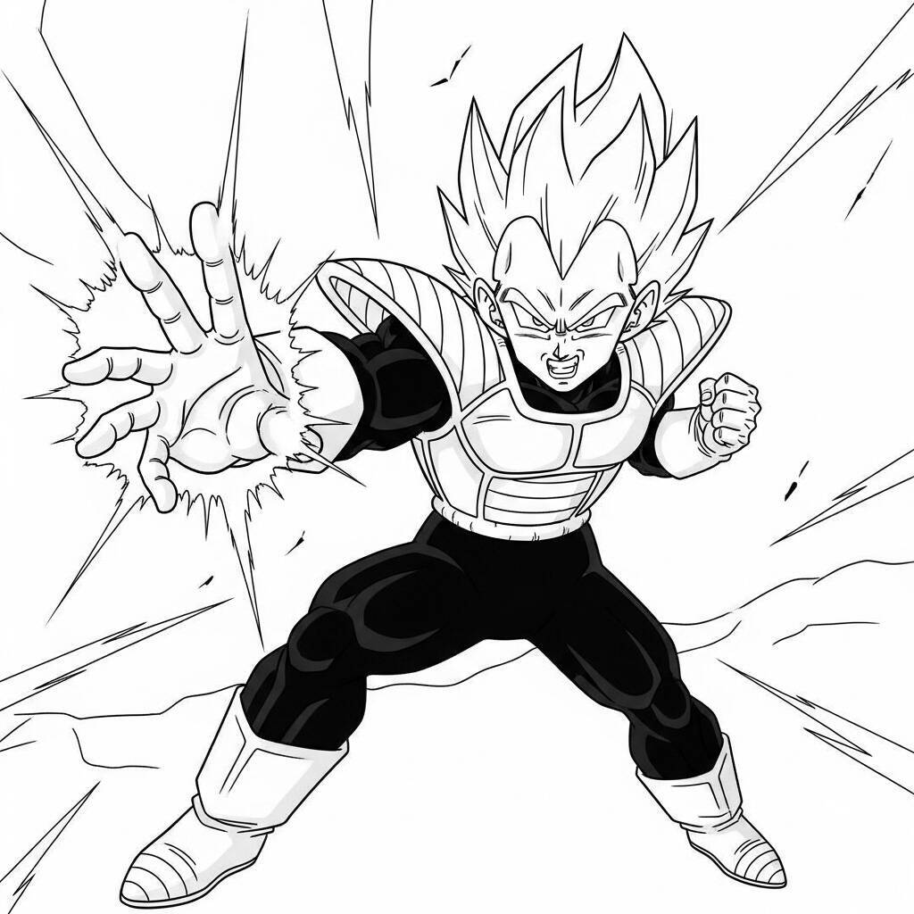 Desenho de Vegeta para Colorir