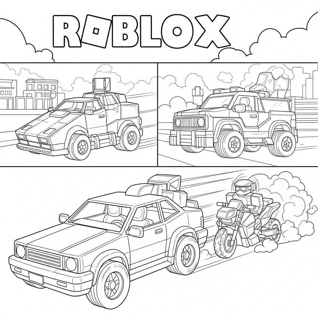 Desenho de Veículos do Roblox para Colorir