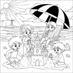 Desenho de Verão Anime para Colorir