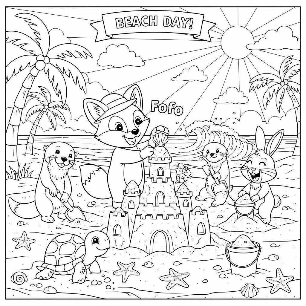 Cute Summer Coloring Page