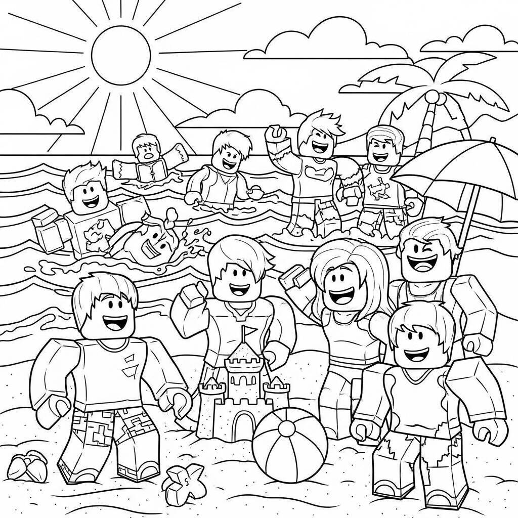 Desenho de Verão do Roblox para Colorir