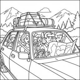Pagina da colorare di viaggio