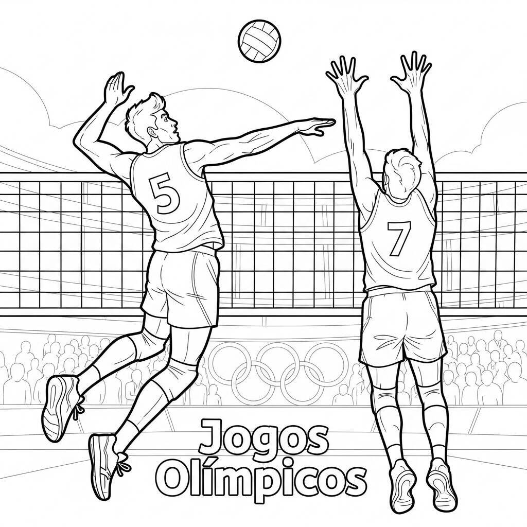Desenho de Voleibol para Colorir