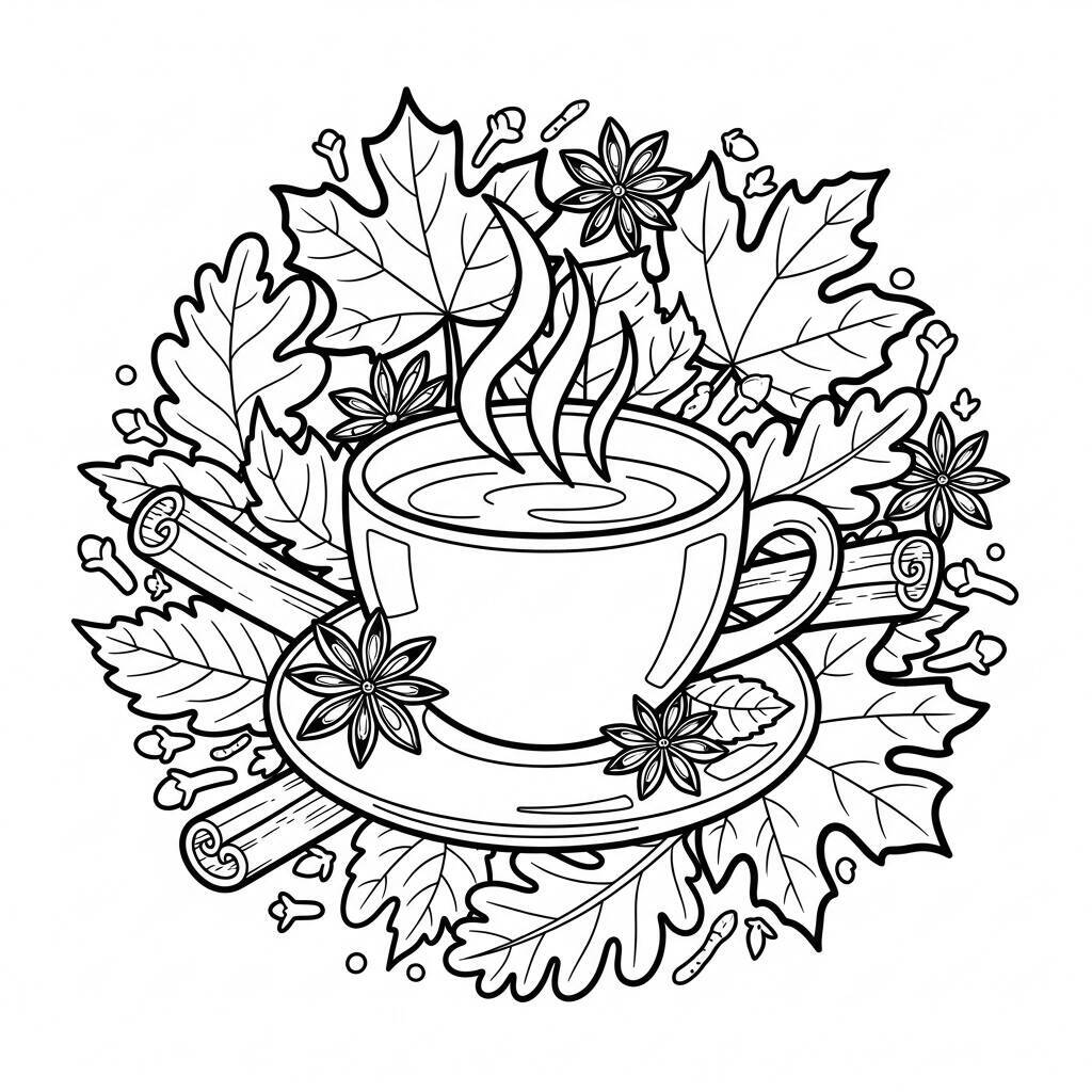 Coloriage tasse de thé chaud