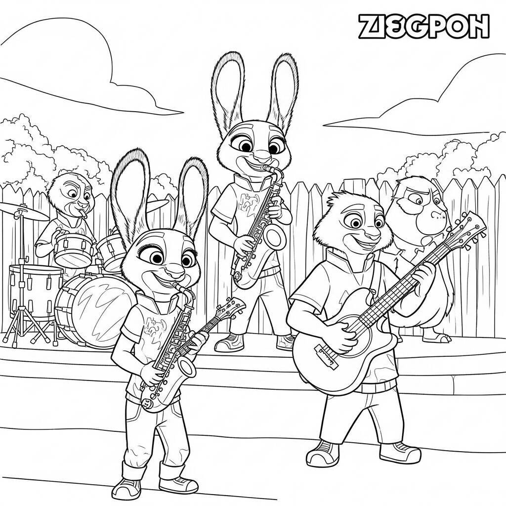Coloriage Zootopie avec musique