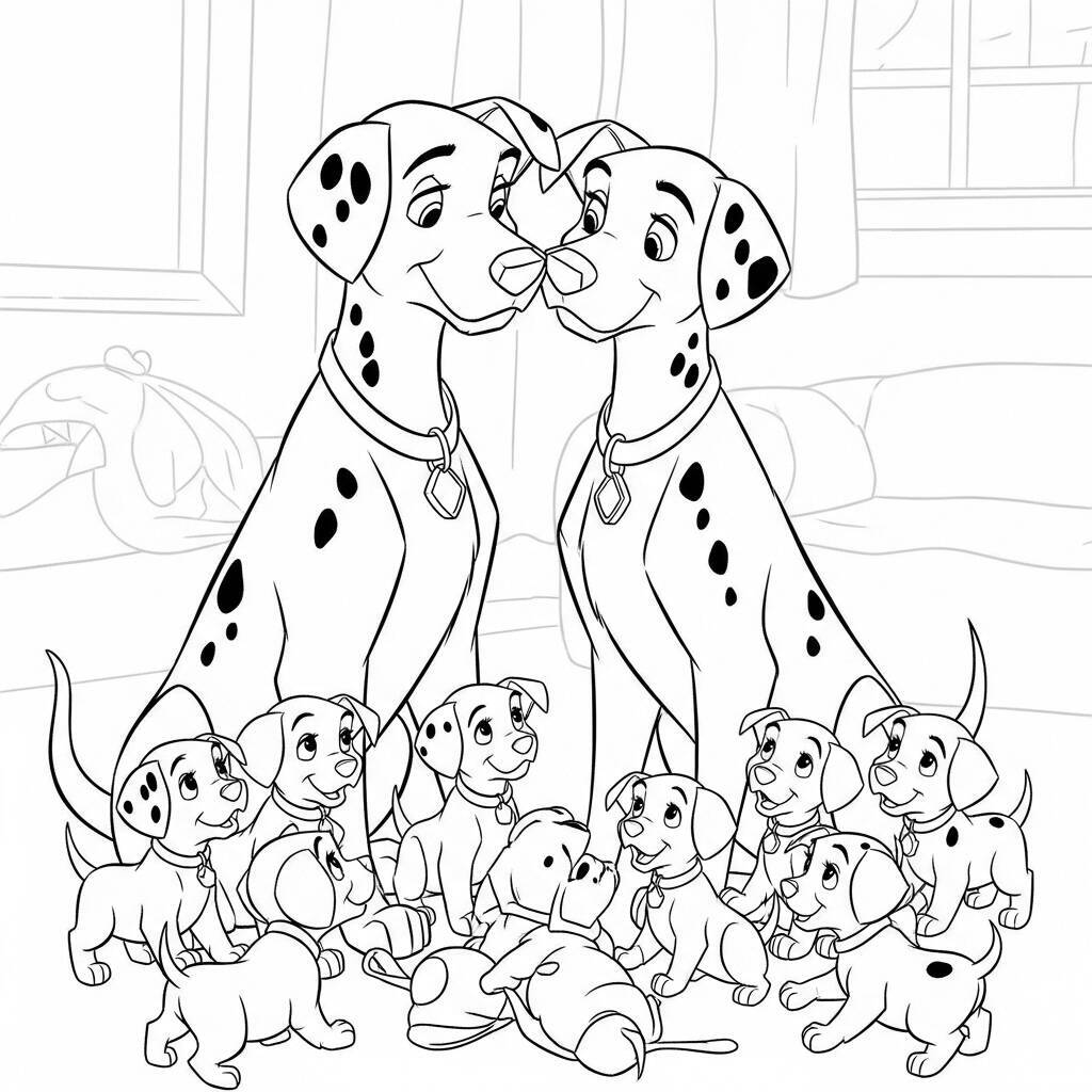 Desenho de os 101 Dálmatas para Colorir
