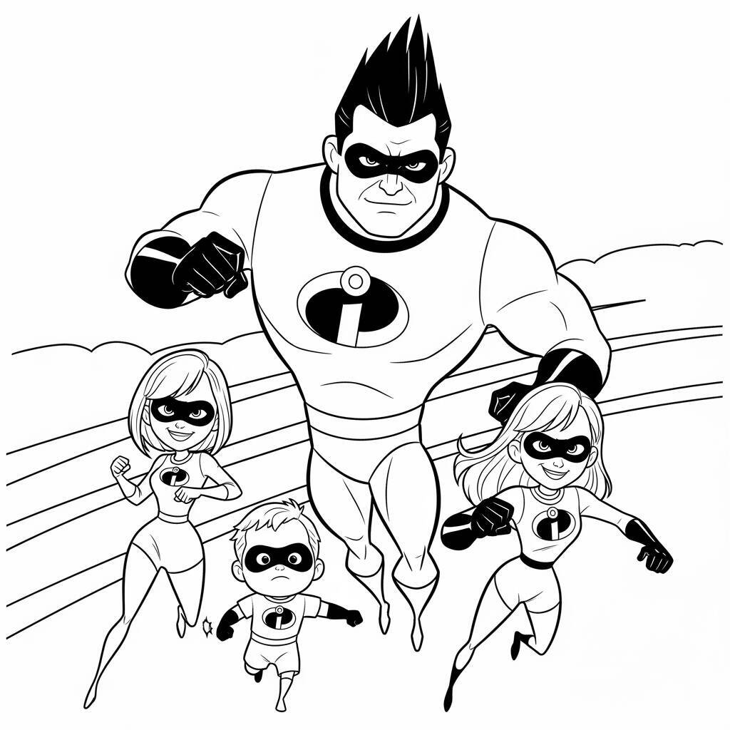 Desenho de os Incríveis para Colorir