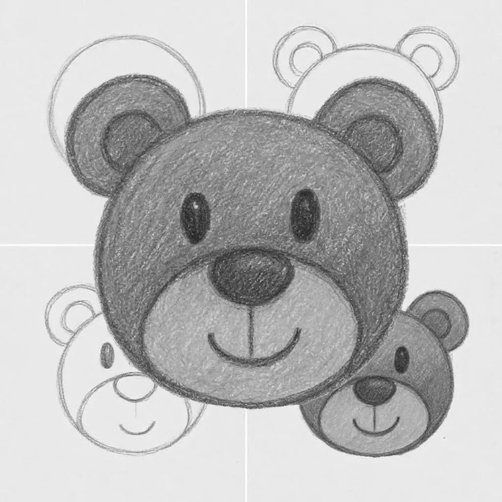Desenho de um adorável urso para colorir